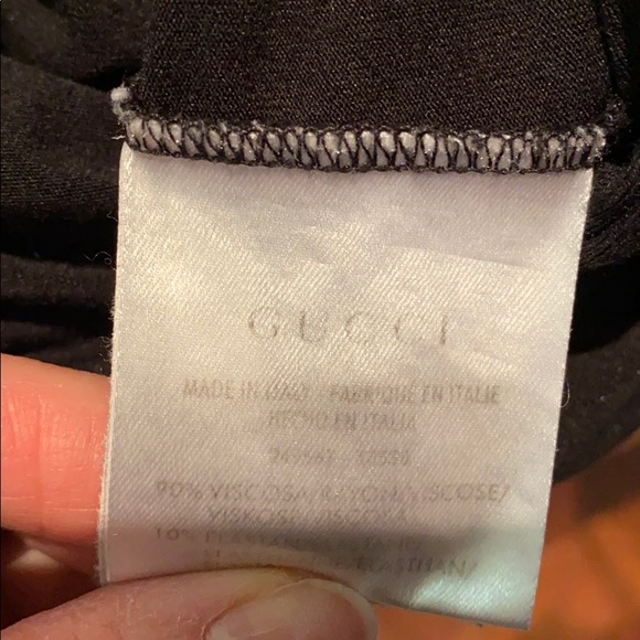 Auth Gucci Italy silver hardware cut out long sleeve small shirt Blk - Picture 6 of 8